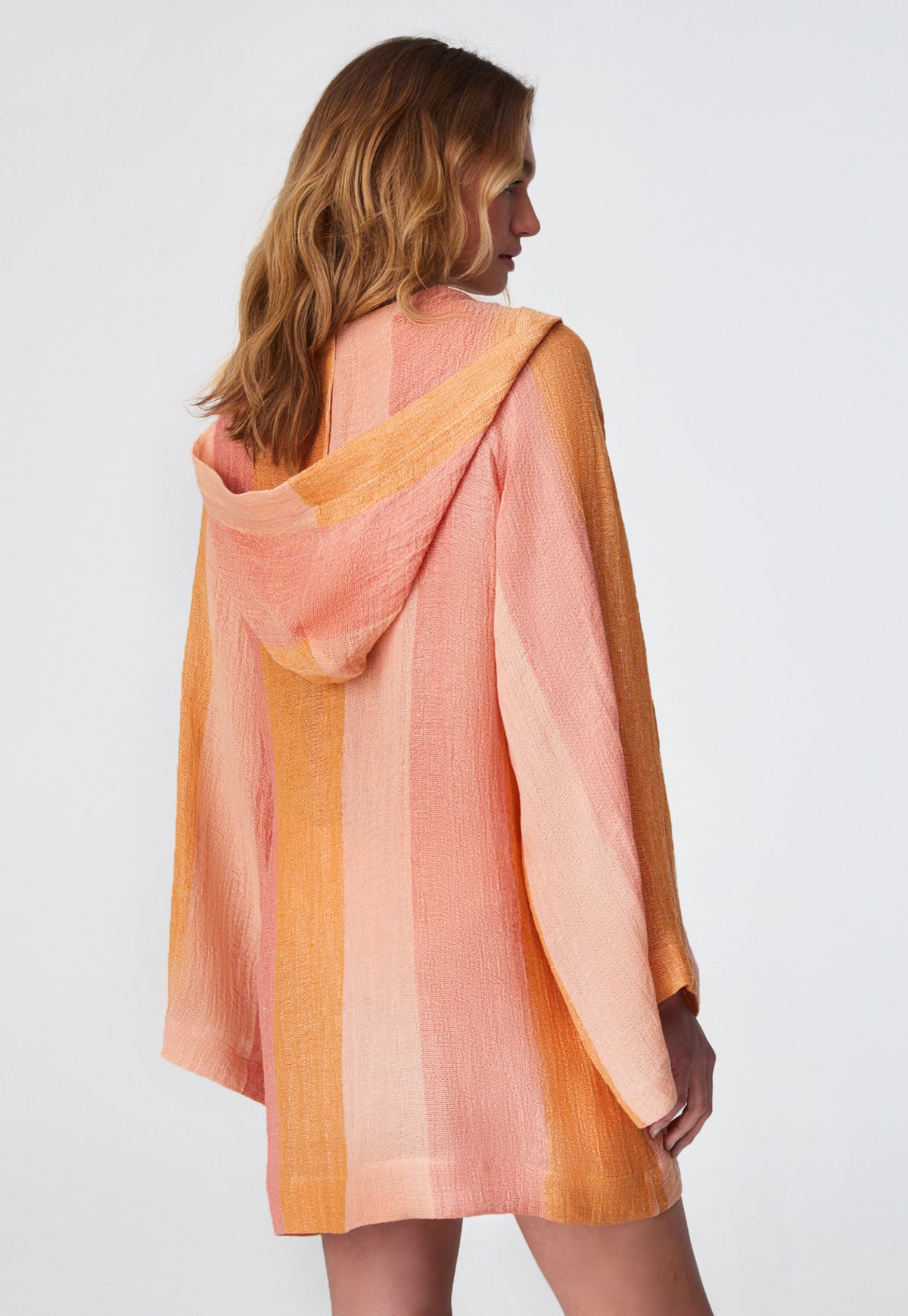 THE BEACH CAPE MINI in SUNSET AWNING STRIPED CHIOS GAUZE