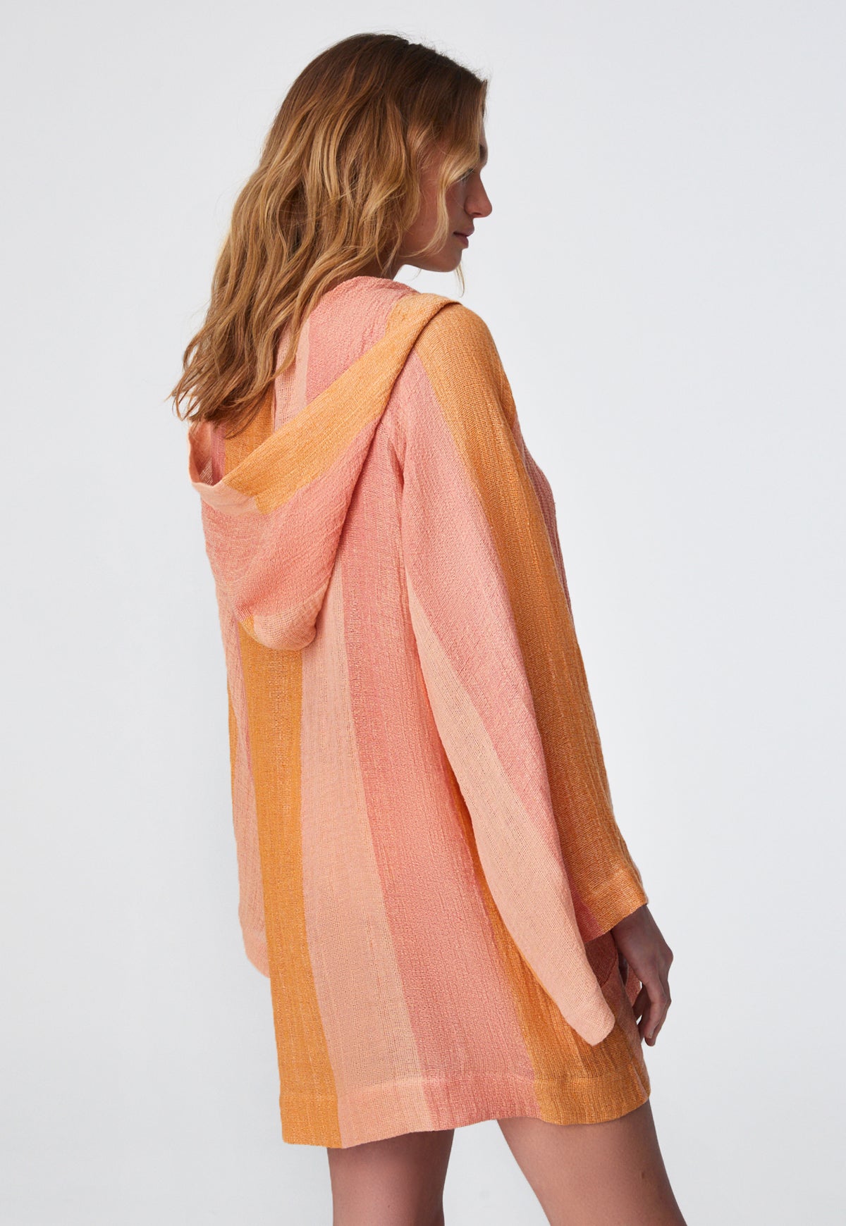 THE BEACH CAPE MINI in SUNSET AWNING STRIPED CHIOS GAUZE