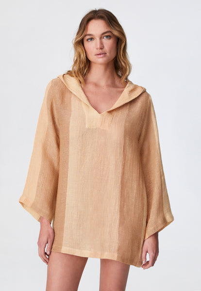 【LISA MARIE FERNANDEZ】organic linen-blend gauze coverup LISA MARIE FERNANDEZ Linen-blend gauze coverup | THE OUTNET
