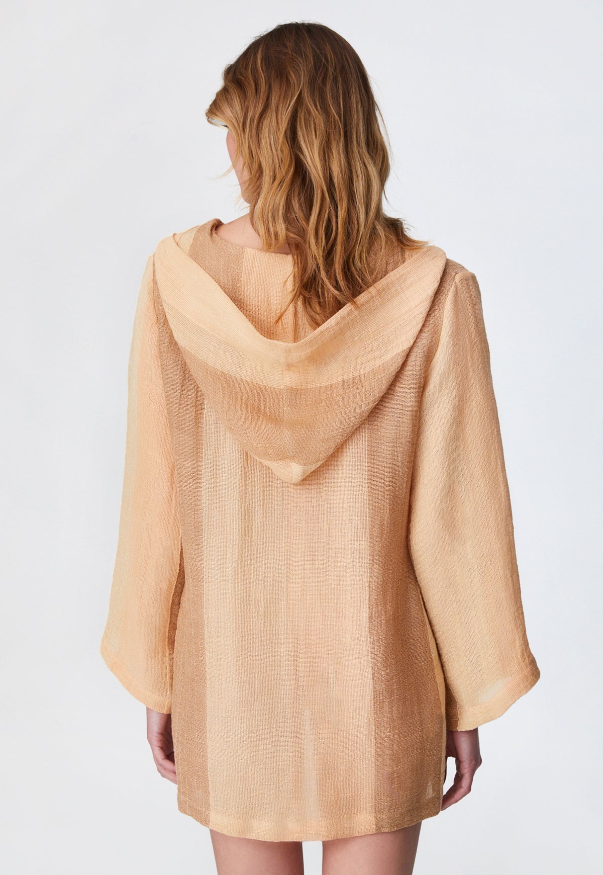 THE BEACH TUNIC in DESERT AWNING STRIPED GAUZE