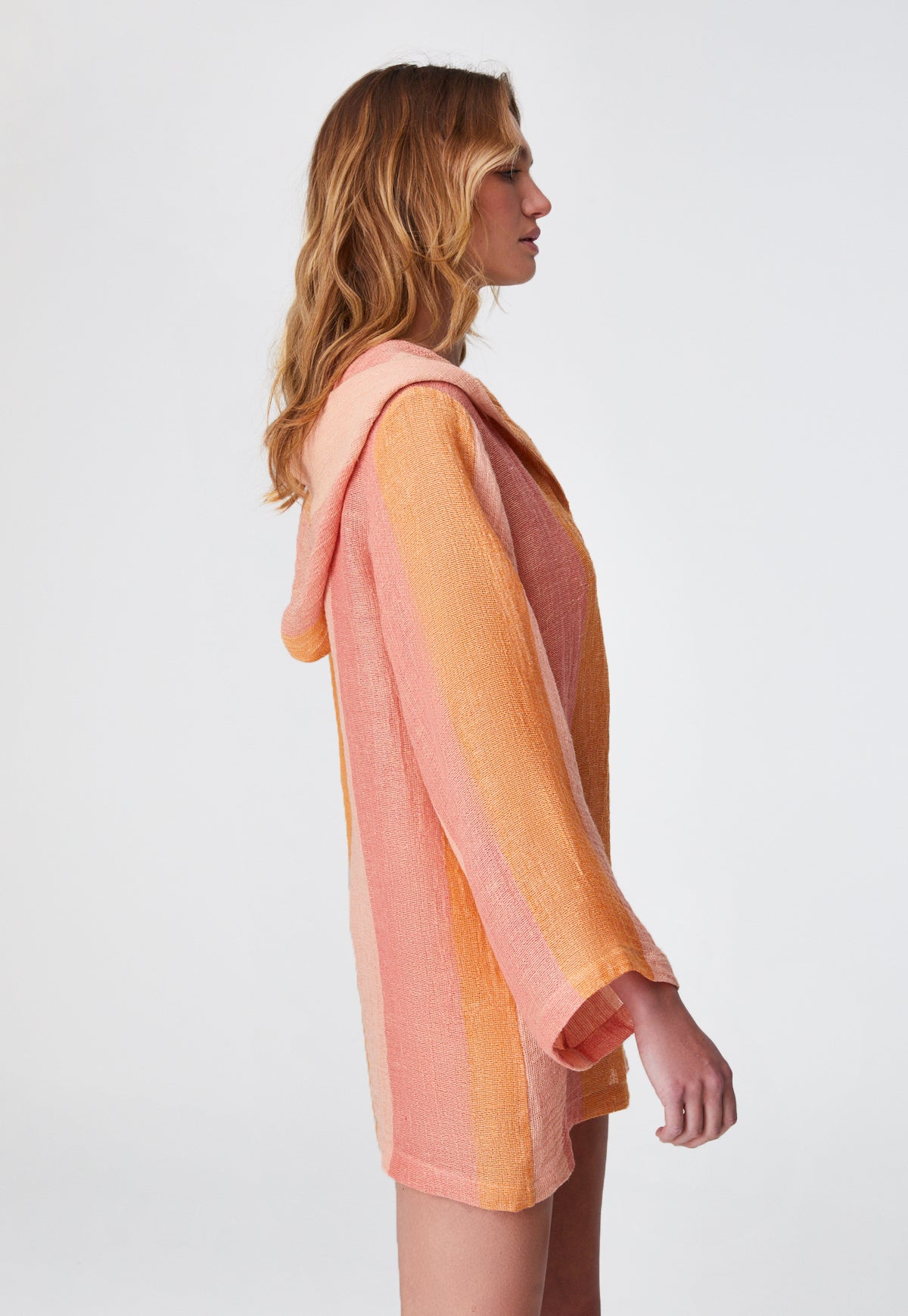 THE BEACH TUNIC in SUNSET AWNING STRIPED GAUZE