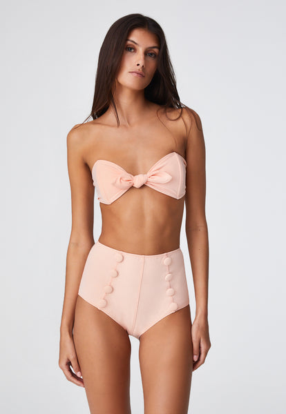 THE POPPY HIGH-WAIST BIKINI in TOMATO CREPE – Lisa Marie