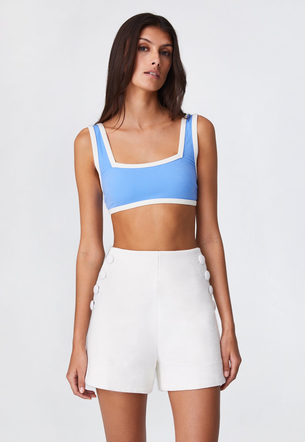 THE SAILOR SHORT in WHITE TEXTURED COTTON