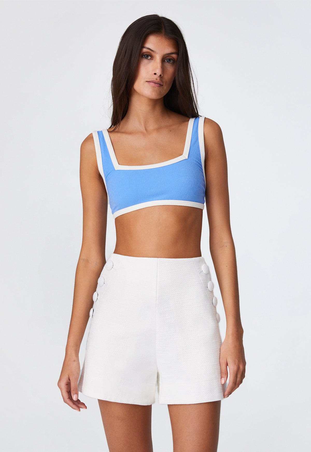 THE SAILOR SHORT in WHITE TEXTURED COTTON