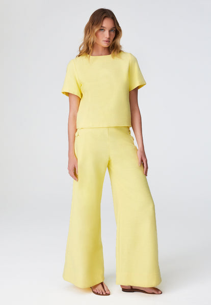 THE SAILOR PANT in LEMON TEXTURED COTTON