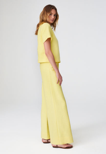 THE SAILOR PANT in LEMON TEXTURED COTTON