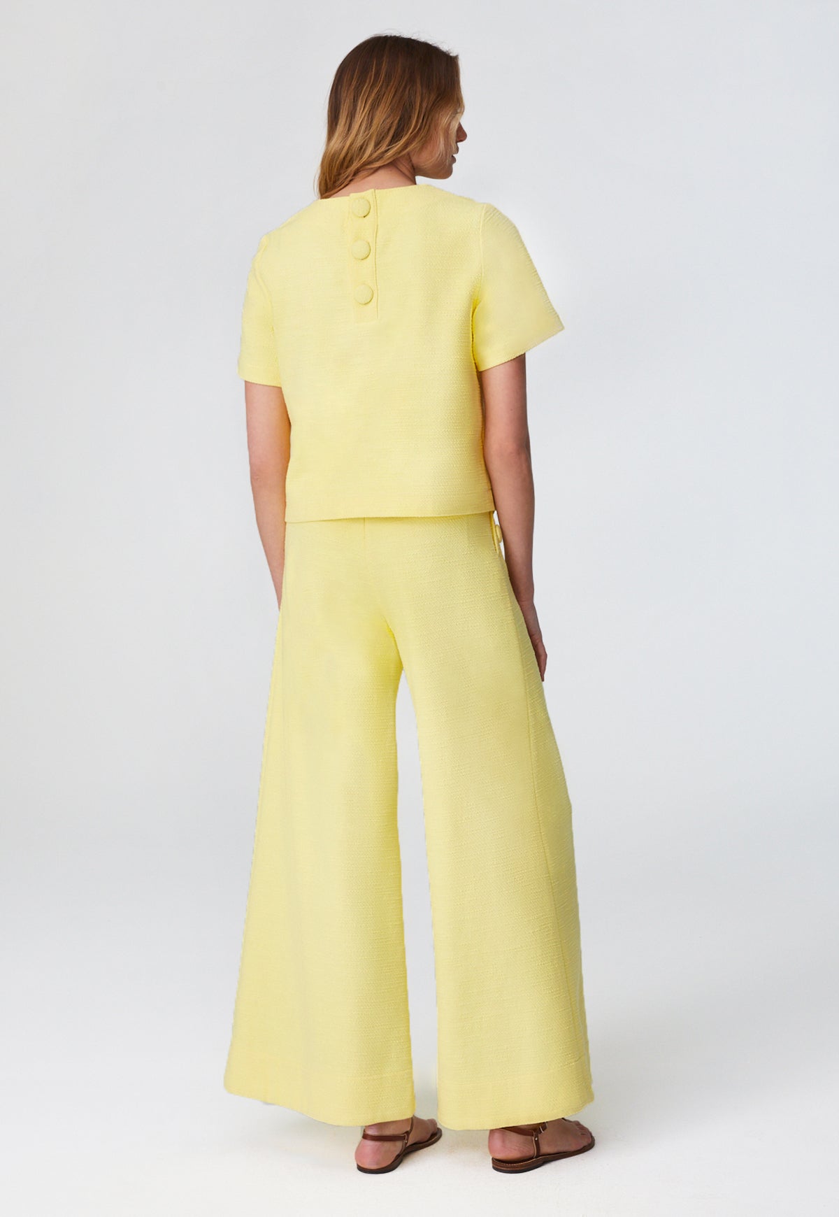 THE SAILOR PANT in LEMON TEXTURED COTTON