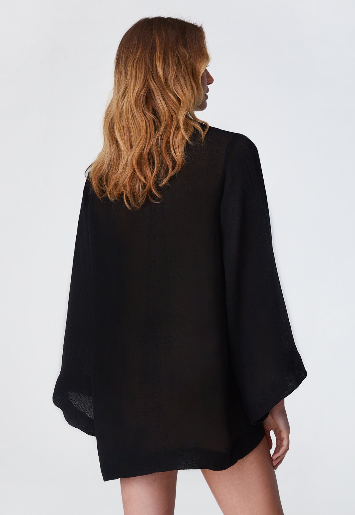THE TUNIC TOP in BLACK ORGANIC GAUZE