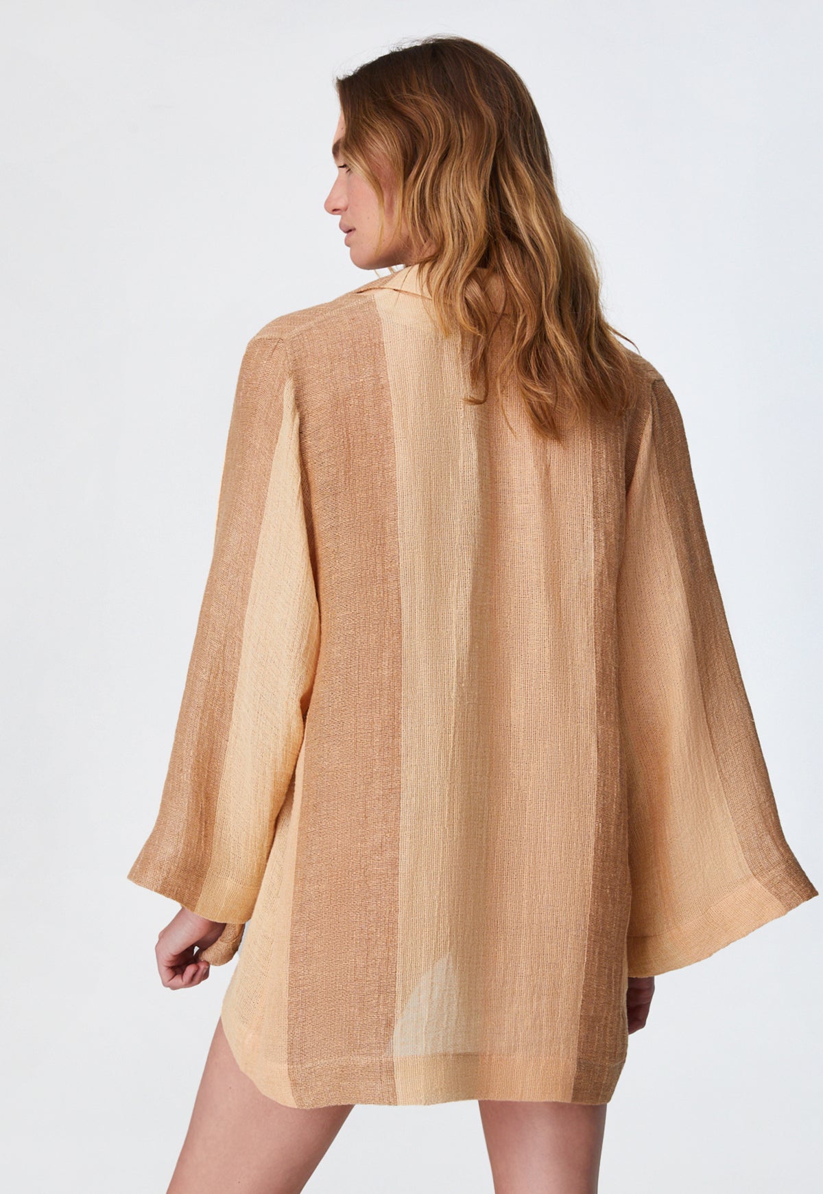 THE TUNIC TOP in DESERT AWNING STRIPED CHIOS GAUZE