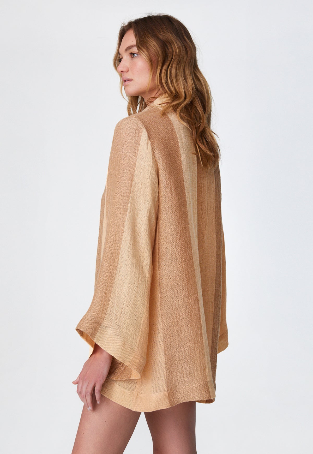 THE TUNIC TOP in DESERT AWNING STRIPED CHIOS GAUZE