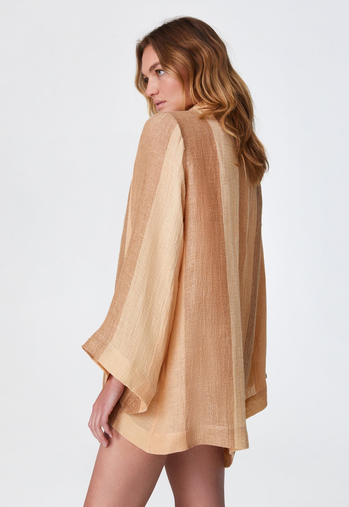 THE TUNIC TOP in DESERT AWNING STRIPED CHIOS GAUZE