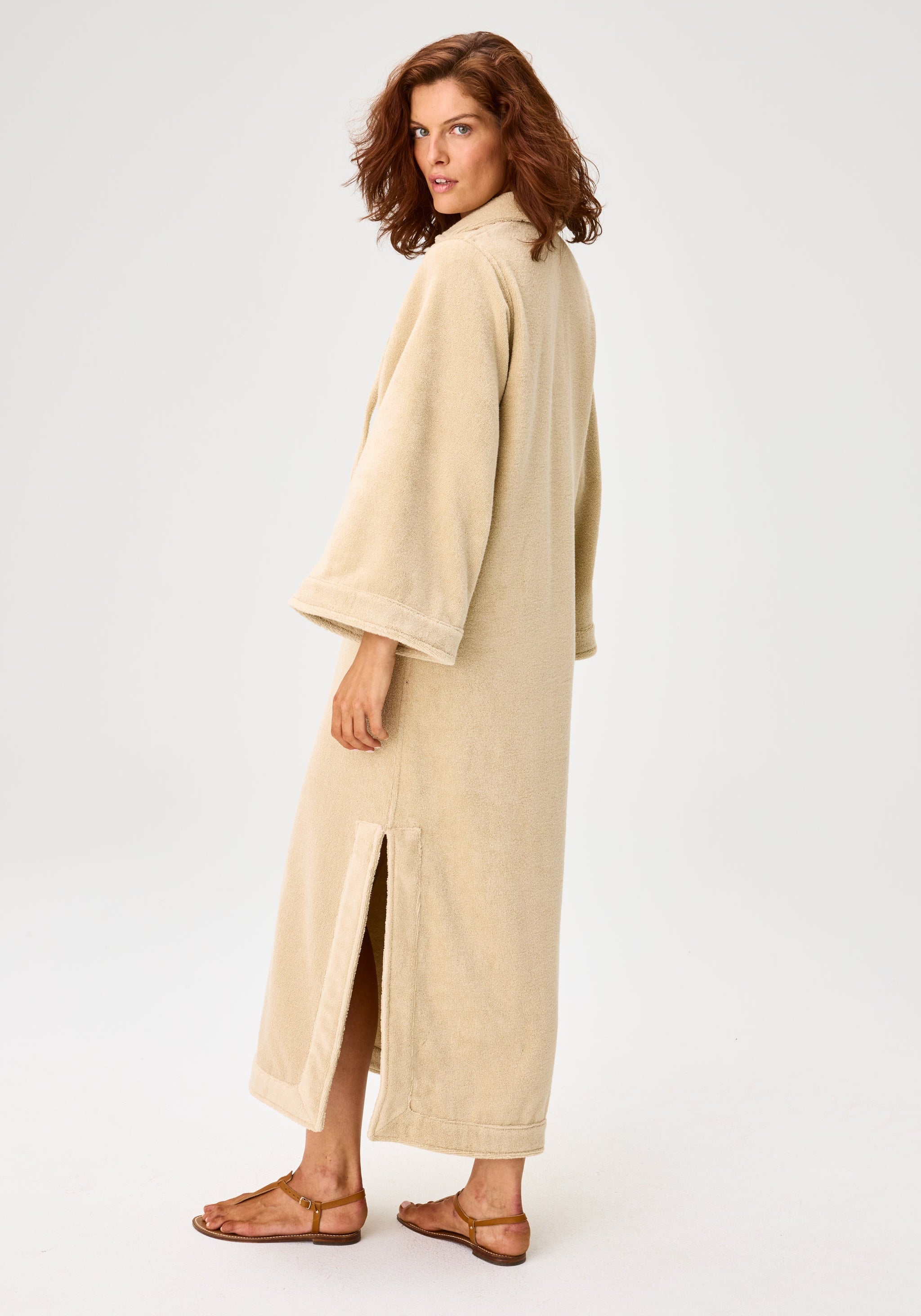 THE TUNIC CAFTAN in SAND TERRY CLOTH