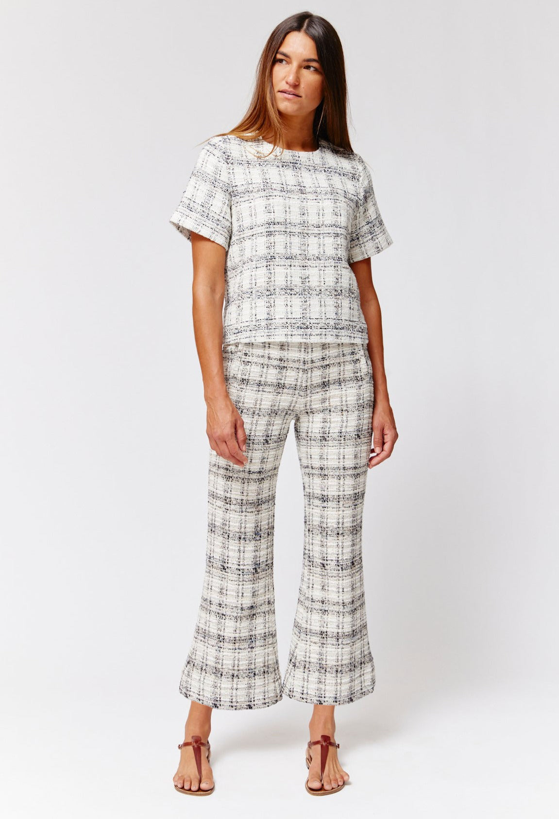 THE T-SHIRT in BLACK & WHITE TWEED