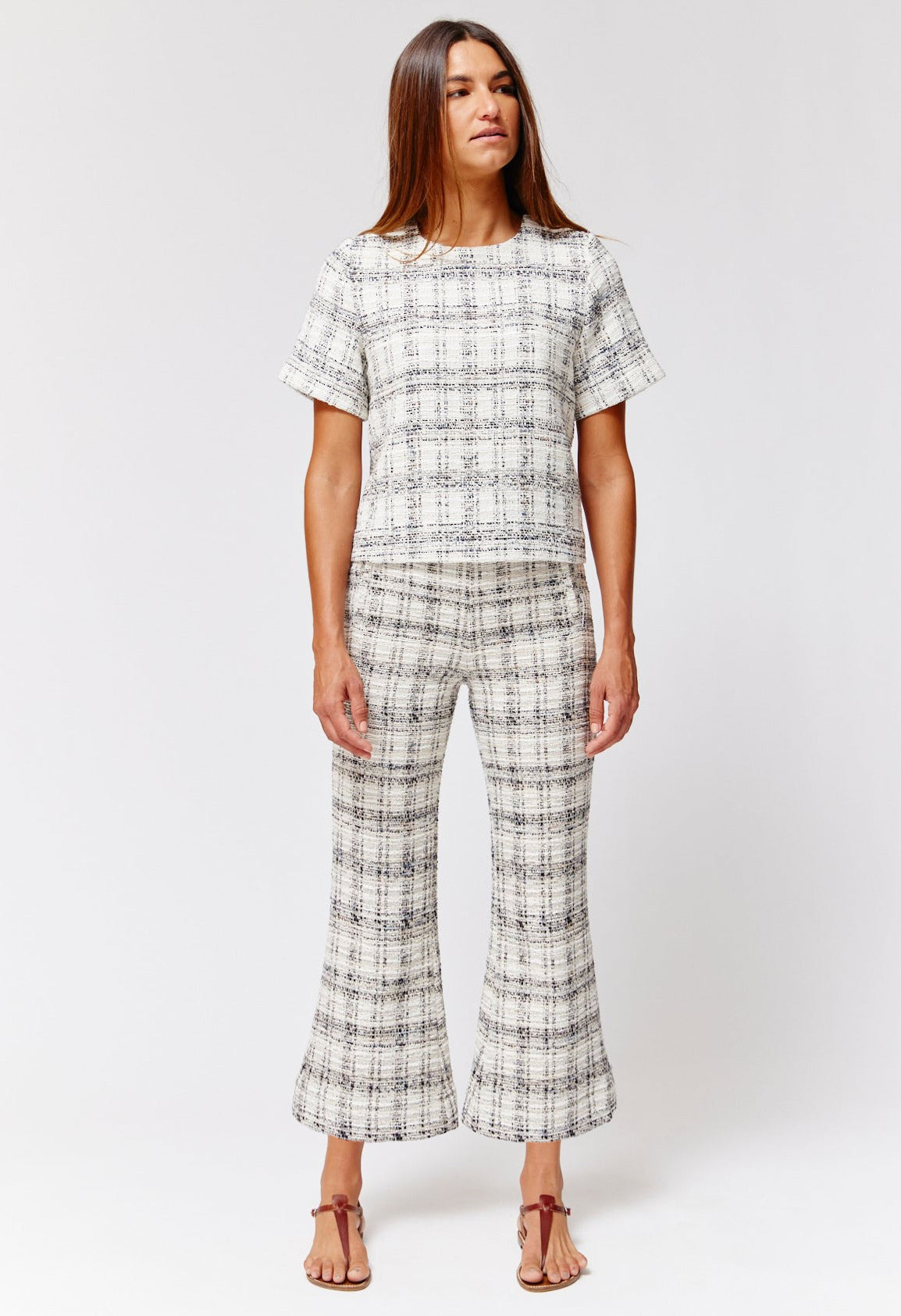 THE T-SHIRT in BLACK & WHITE TWEED