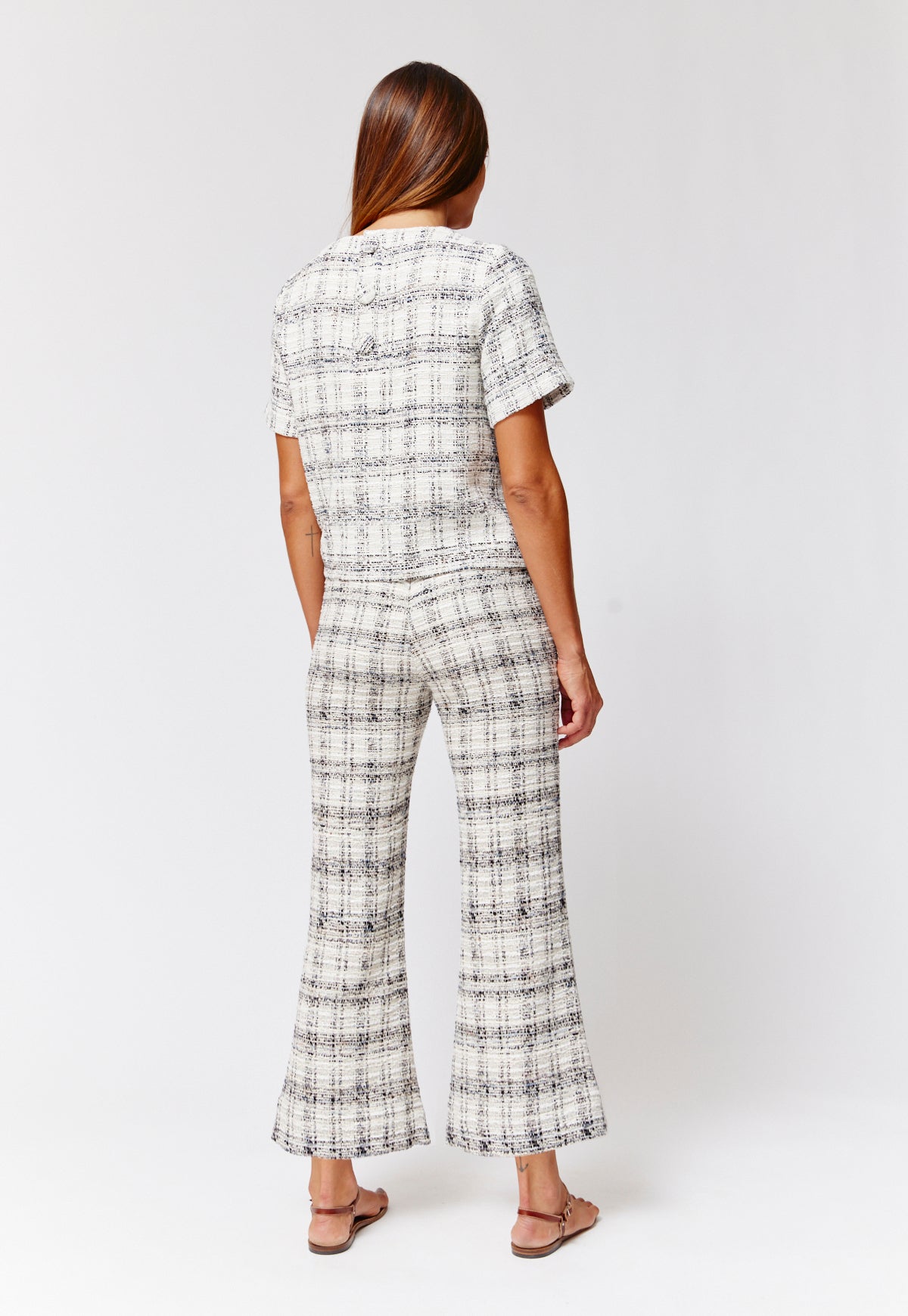 THE T-SHIRT in BLACK & WHITE TWEED