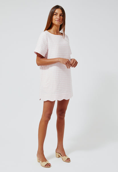 check a line dress Lochan Check Wrap Pinafore Midi Dress Disturbia