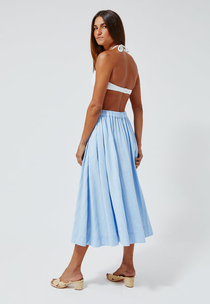 THE BALLOON SKIRT in VINTAGE BLUE AJOURE PIQUE