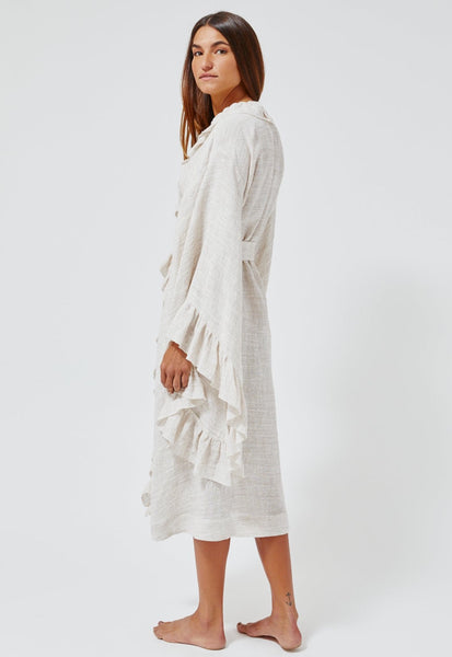 THE ANITA ROBE in NATURAL STRIPED GAUZE