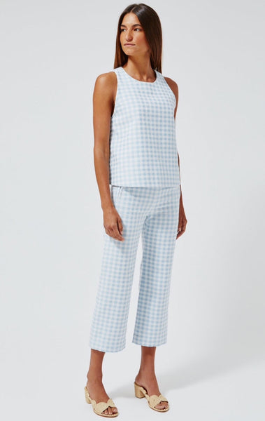 THE TRAPEZE TOP in VINTAGE BLUE GINGHAM BOUCLE COTTON