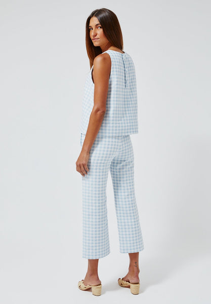 THE TRAPEZE TOP in VINTAGE BLUE GINGHAM BOUCLE COTTON