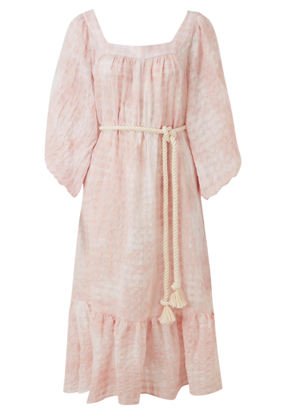 LAURE PINK TIE DYE CHECK DRESS