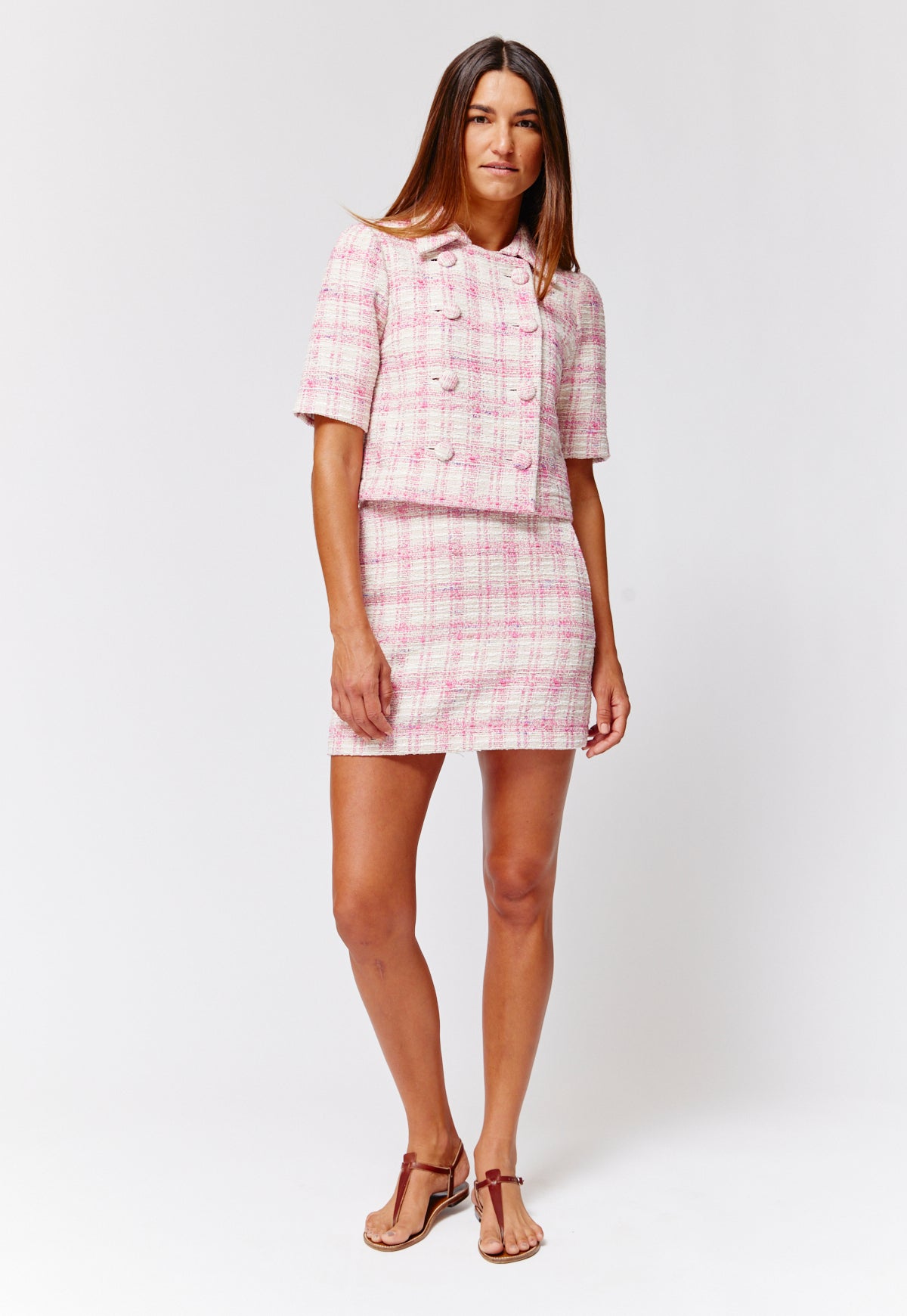 THE MINI SKIRT in PINK TWEED