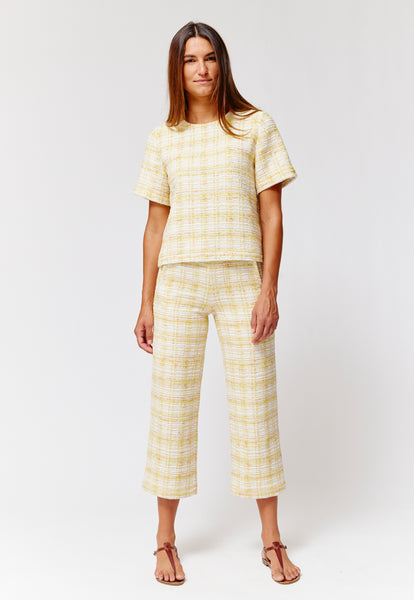THE STRAIGHT LEG TROUSER in LEMON TWEED