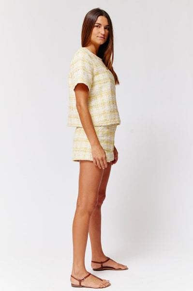 THE TENNIS SHORT in LEMON TWEED