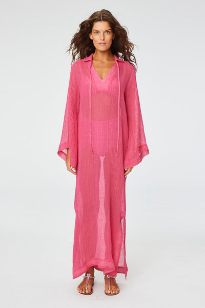 THE TUNIC CAFTAN in FUCHSIA SORRENTO GAUZE