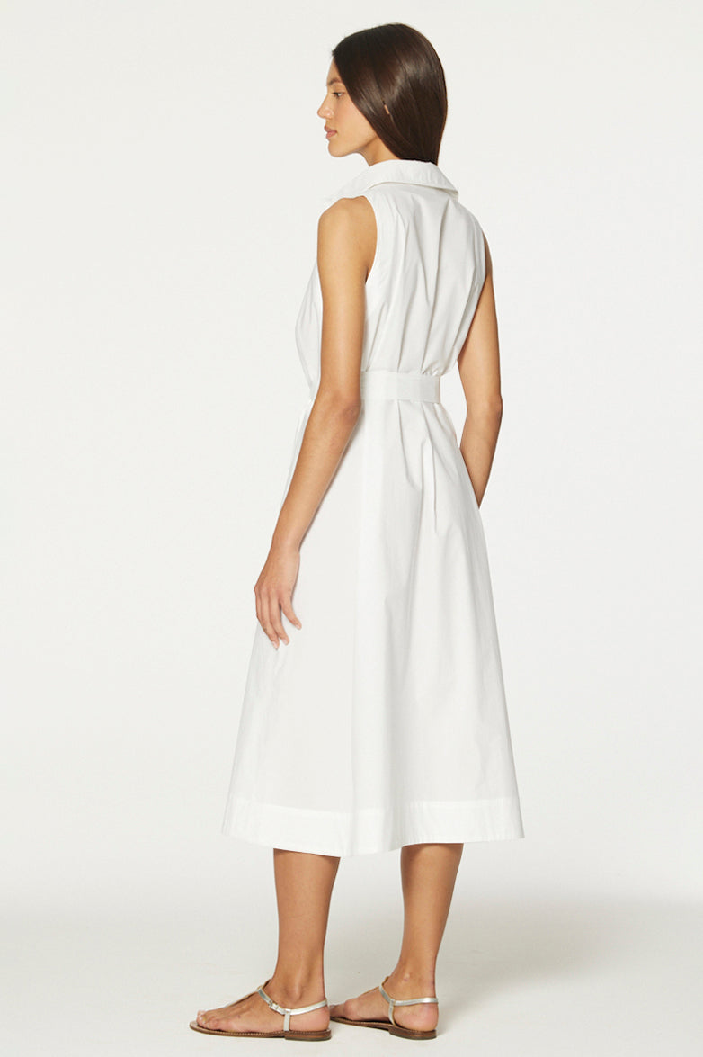 THE ALISON SHIRT DRESS in WHITE COTTON POPLIN