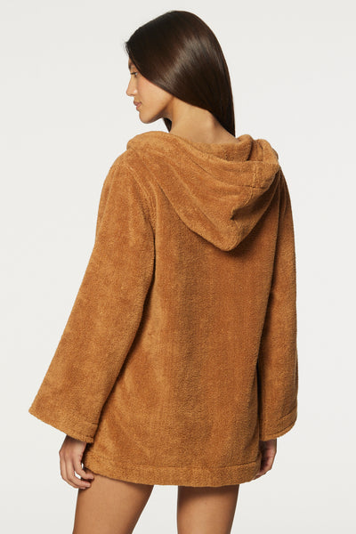 THE BEACH TUNIC in CARAMEL TERRY CLOTH