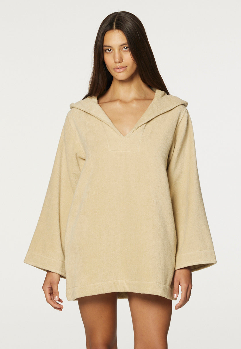 THE BEACH TUNIC in SAND TERRY CLOTH
