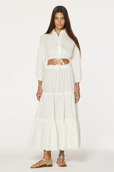 THE PEASANT SKIRT in CREMA COTTON VOILE
