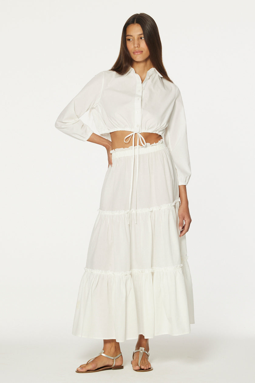 THE PEASANT SKIRT in CREMA COTTON VOILE