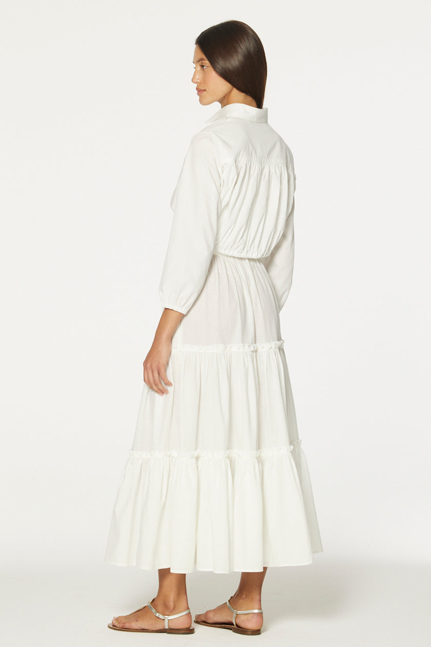 THE PEASANT SKIRT in CREMA COTTON VOILE