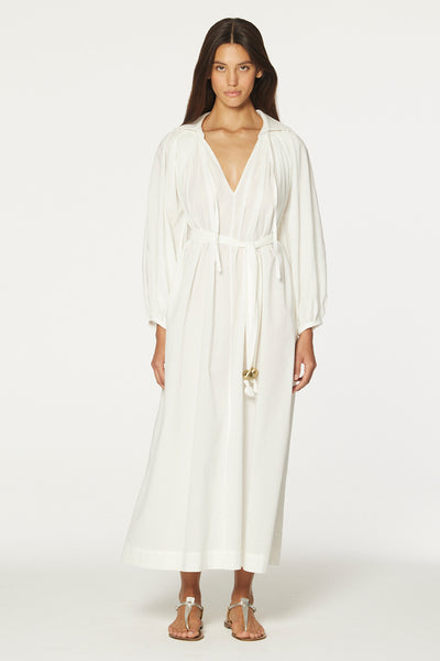 THE POET DRESS in CREMA COTTON VOILE