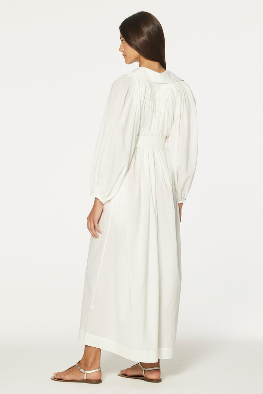 THE POET DRESS in CREMA COTTON VOILE