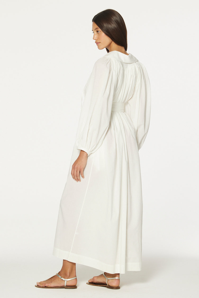 THE POET DRESS in CREMA COTTON VOILE