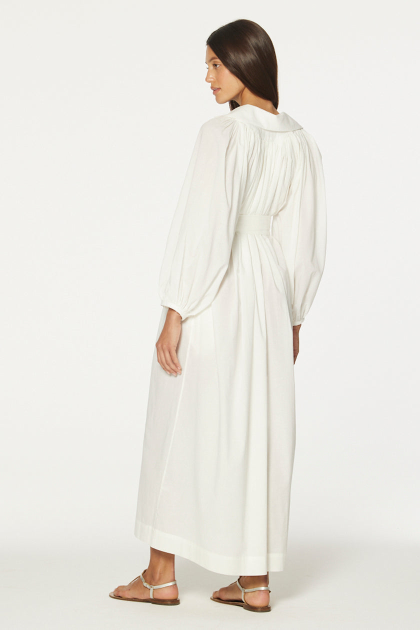 THE POET DRESS in CREMA COTTON VOILE