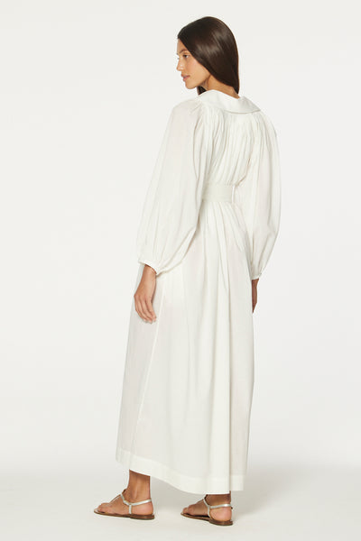 THE POET DRESS in CREMA COTTON VOILE