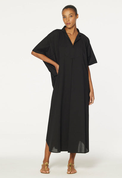 THE CAFTAN in BLACK COTTON VOILE