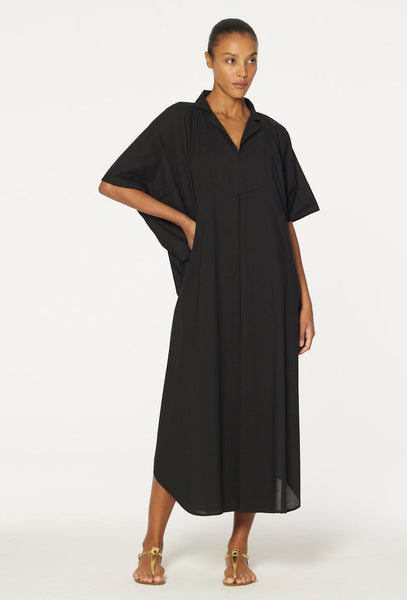 THE CAFTAN in BLACK COTTON VOILE