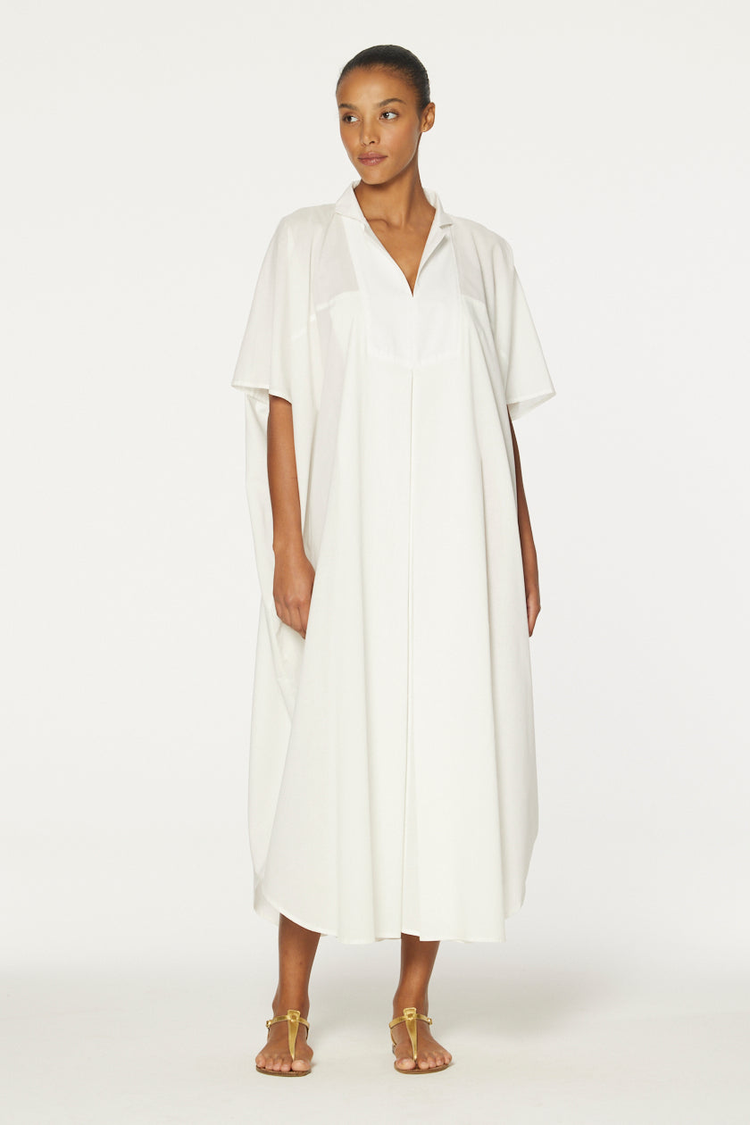 THE CAFTAN in CREMA COTTON VOILE
