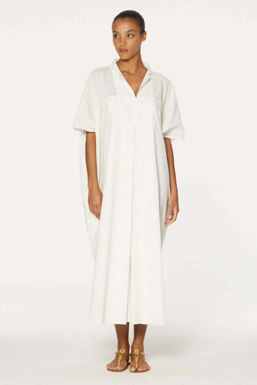 THE CAFTAN in CREMA COTTON VOILE