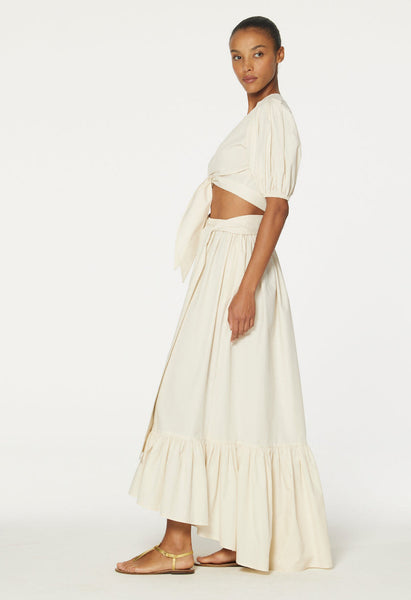 THE NICOLE SKIRT in NATURAL COTTON POPLIN