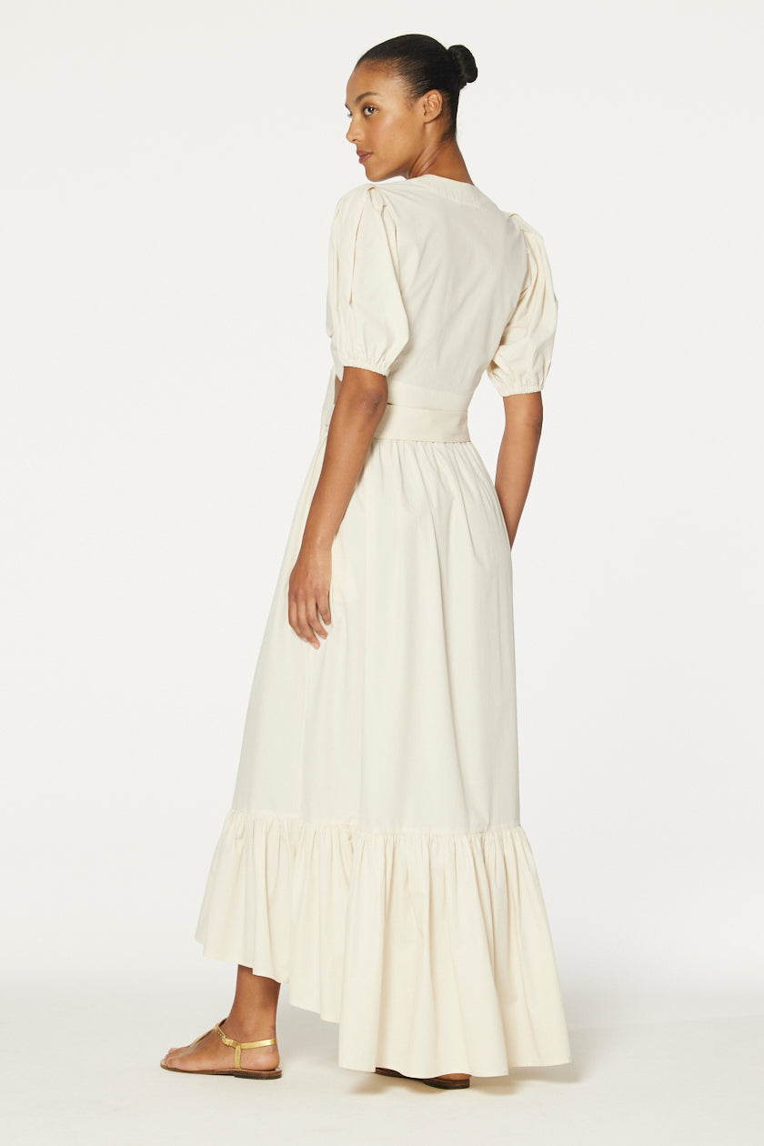 THE NICOLE SKIRT in NATURAL COTTON POPLIN