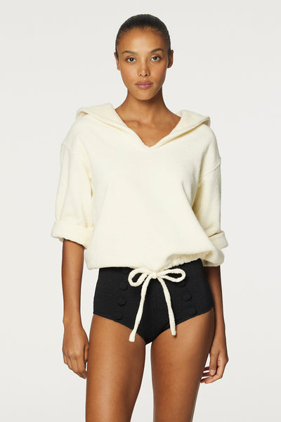 THE SAILOR TOP in CREAM TERRY CLOTH
