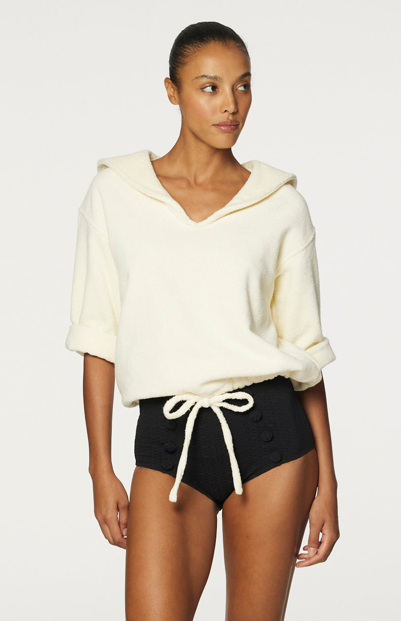 THE SAILOR TOP in CREAM TERRY CLOTH