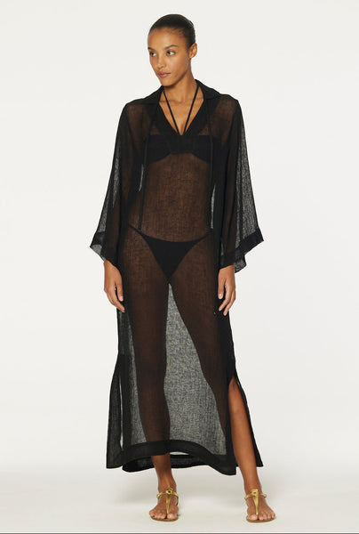 THE TUNIC CAFTAN in BLACK SORRENTO GAUZE