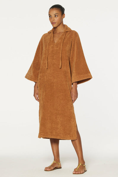 THE TUNIC CAFTAN in CARAMEL TERRY CLOTH